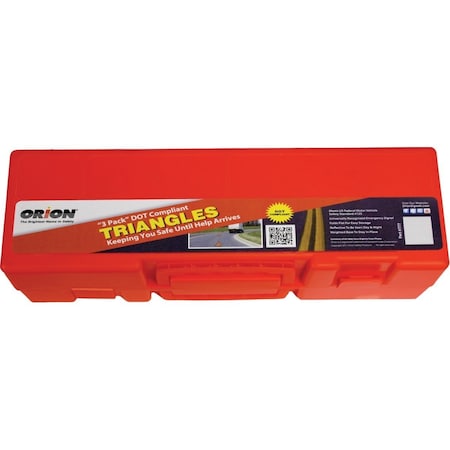 Orion Safety Standard No 125 Fluorescent Orange Emergency Warning Triangle Kit 461